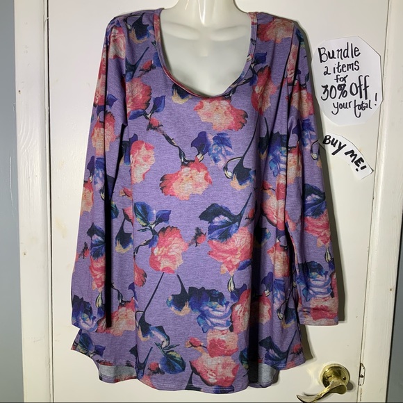 Floral Long Flowing Tunic Top LuLaRoe SZ 2XL - Picture 5 of 8